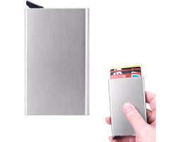 Metalen kaarthouder - 9,6*6,3*0,9 cm - Anti-diefstal kaarthouder met 5 sleuven - Kaartclip - Met RFID-anti-diefstalfunctie - Beschermhoes voor bankpassen - Uitklapbare bankpashouder - Unisex kaarthouder - Kaartportemonnee - Creditcardhouder