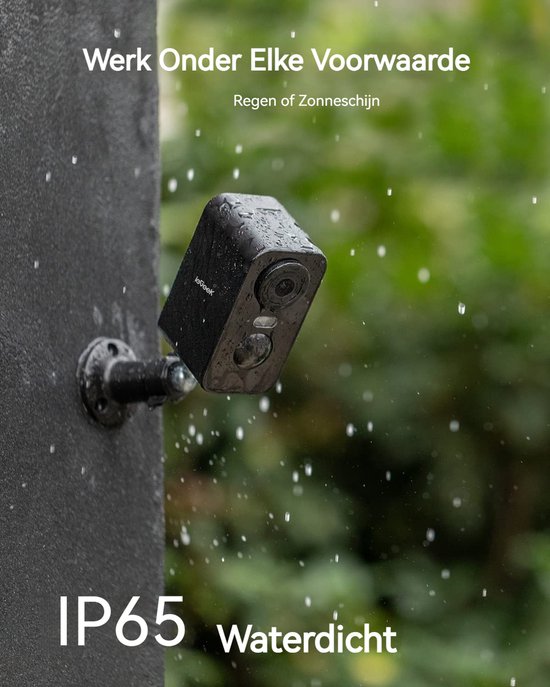 ieGeek Beveiligingscamera Draadloos Buiten - 2K Ultra HD - Camerabewaking - Bewakingscamera Voor Buiten - Buitencamera - Buiten Camera Met Nachtzicht - Oplaadbaar - Met WiFi en APP - Zwart - 3 Stuks van Merkloos — afbeelding 3