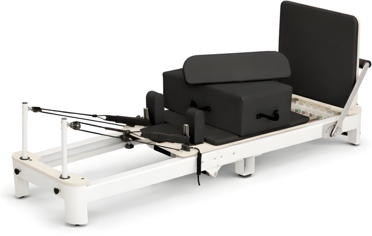 PH Fitness PRO Pilates Reformer 248 cm – EXTRA LANGE Aluminium Editie met 6 Veren & Wielen, Opvouwbare Professionele Pilates Machine voor Studio, Home Gym & Revalidatie
