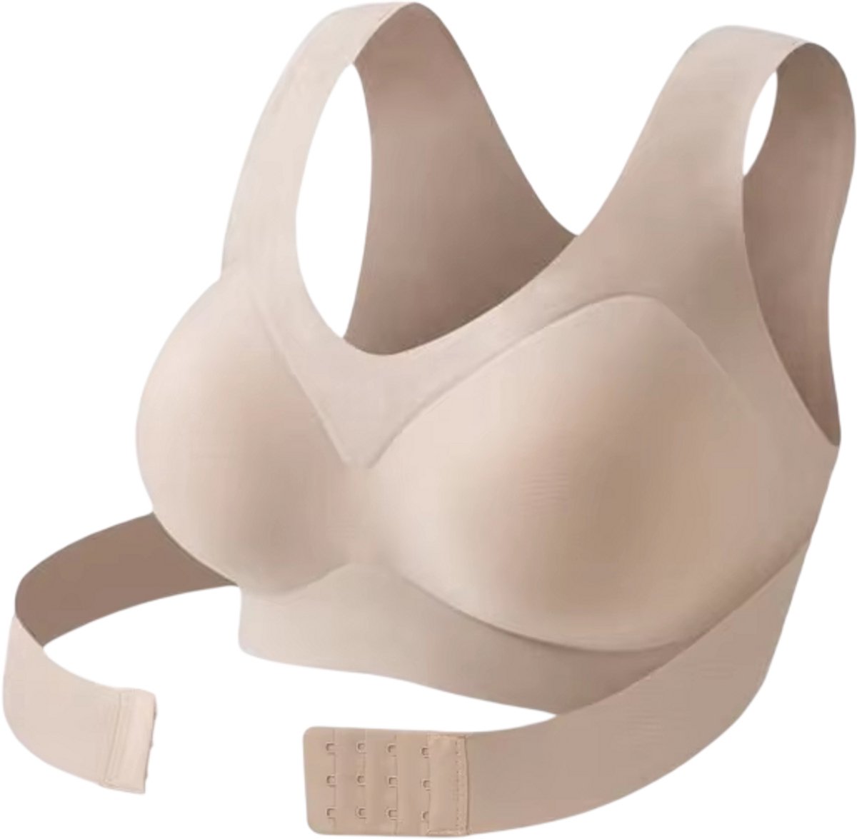 rimmo Draadloze Houding Corrigerende BH voor Dames – Naadloze Push-Up Bralette met Kruisrug Ondersteuning, Postuur Correctie BH met Rugondersteuning voor Dagelijks Gebruik - Beige