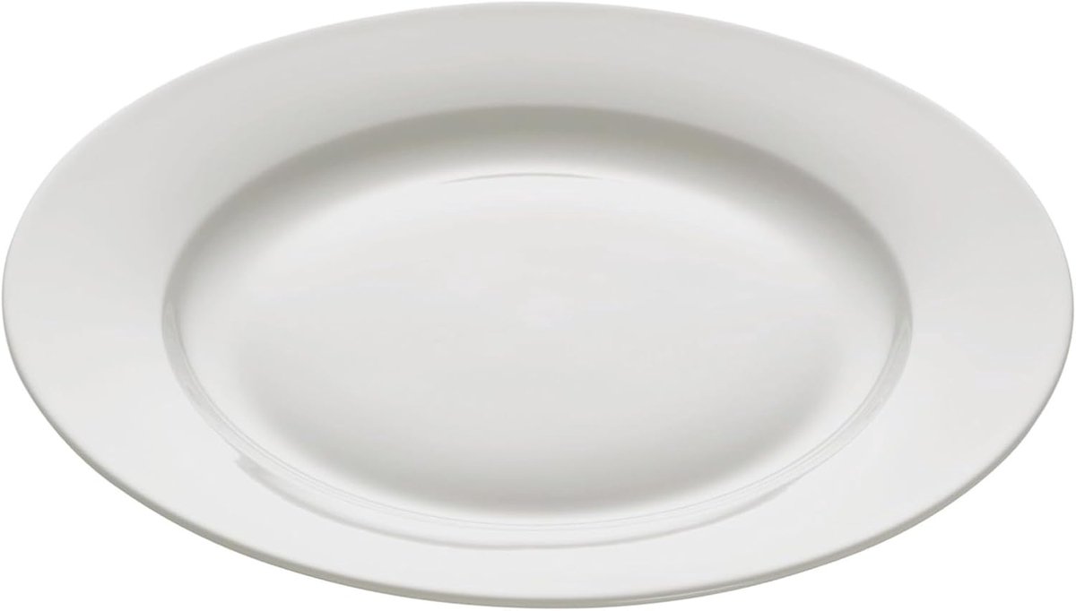Zijplaat van fijne bone china met brede rand 20,5 cm