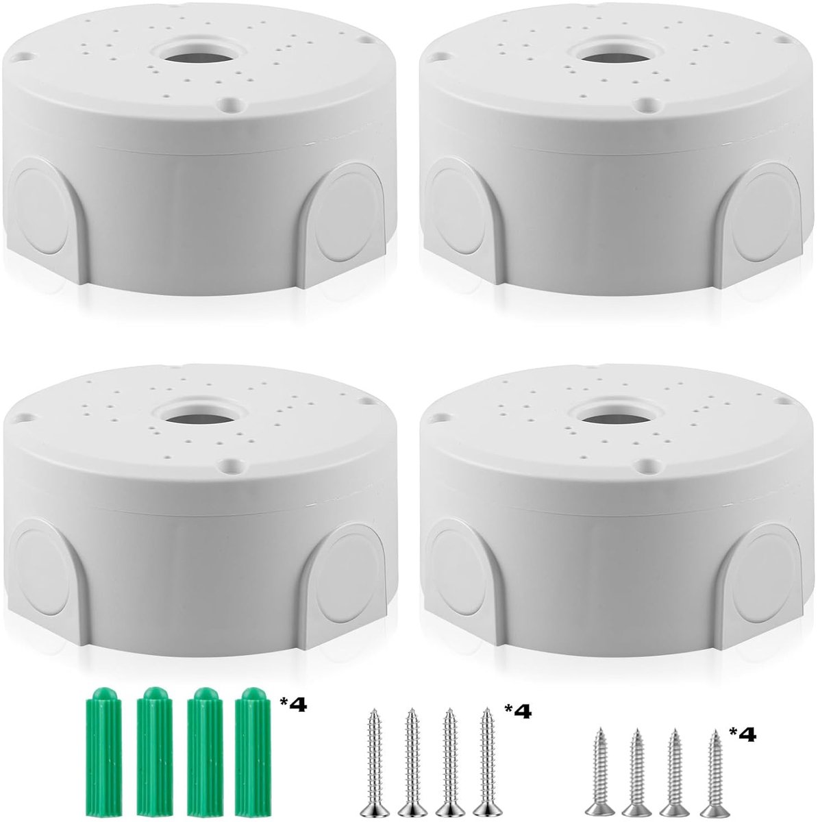 Waterdichte aansluitdoos voor bewakingscamera - Wit - Grote opslagcapaciteit - Montagedoos voor bullet bewakingscamera - 4 stuks