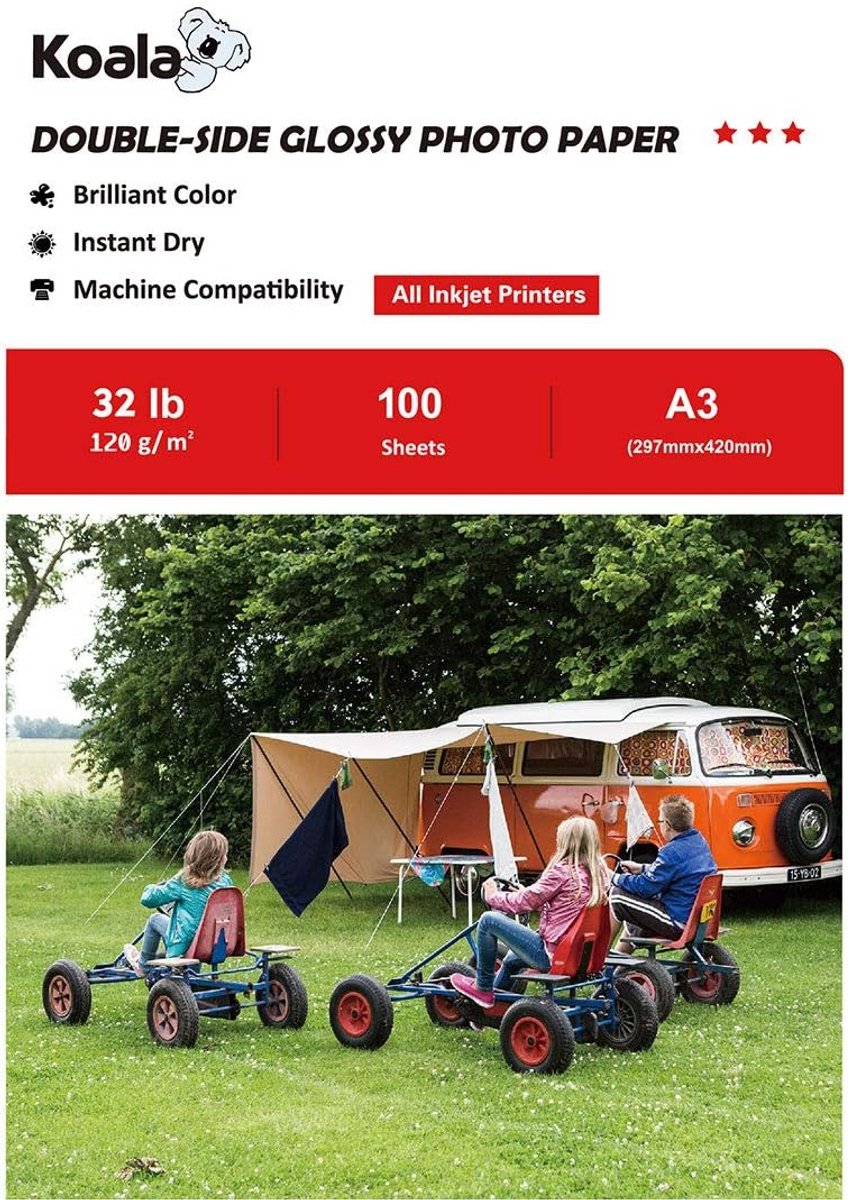 Glanzend fotopapier A3 120 g/m² - dubbelzijdig 100 vellen