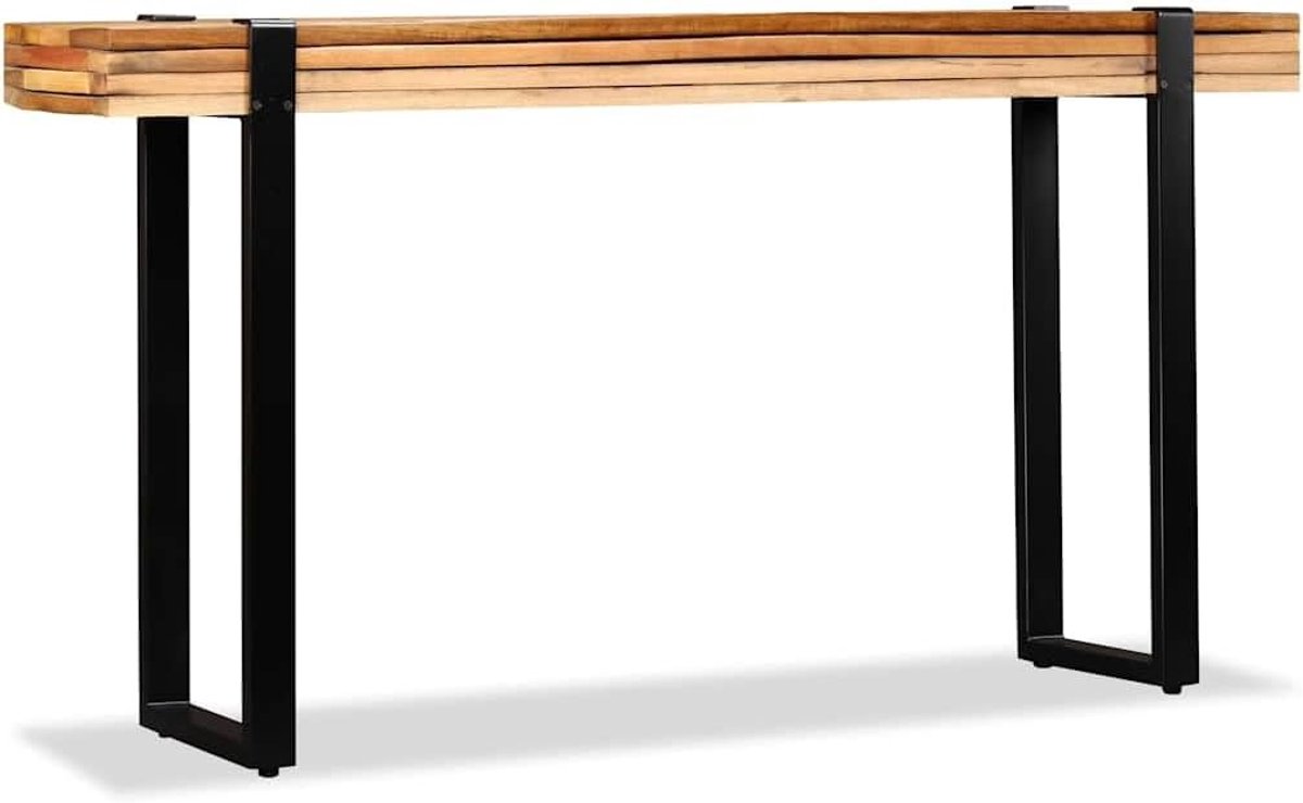 Houten Wandtafel - Tafel Wandmeubel - Decoratief Accent - Verstelbaar Tafelblad - 145-180 cm Lengte - Veelkleurig