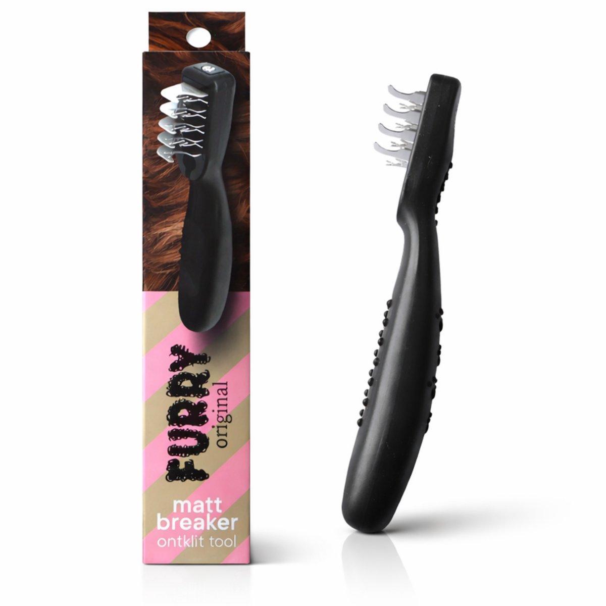 Furry Original® Matt Splitter - Honden Ontklitmesje - voor Pijn- & Stressvrije Shampoo en Kam Beurt - Anti Klittenkam met Handvat - Ontklitter Hond - Klittenmesje voor Doodles en Dichte Vacht - Klit Breaker - Verzorging & Accessoires