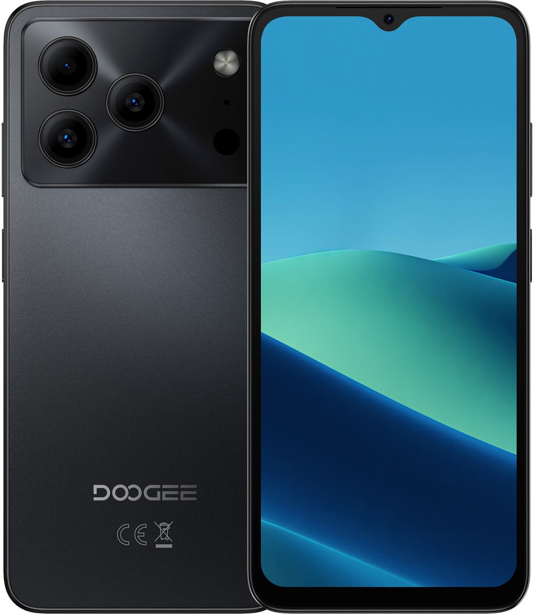 DOOGEE Note 56 Pro Smartphone - 32 GB RAM + 128GB ROM - 6,56 inch 90Hz - 4G Dual SIM - 6150mAh - GPS - Anroid16 - GPS - Zwart