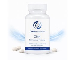 Zink Methionine – 15 mg – Testosterone Booster & Libido Man – Immuunsysteem, Huid & Haar – 100 Tabletten