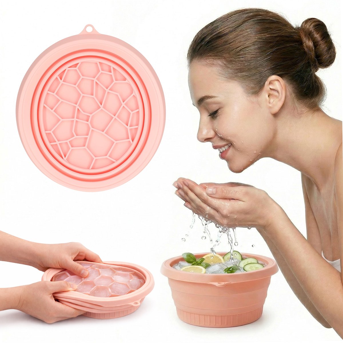 Siliconen Gezichtsbad - Diepe Poriënreiniging - Gezichtsstomer - Gezichtssauna - Blackhead Remover - Spa Gezichtsreiniging - Skincare Producten - Gezichtsverzorging - 25 x 23 x 9,5 - Roze - Peach Beauty