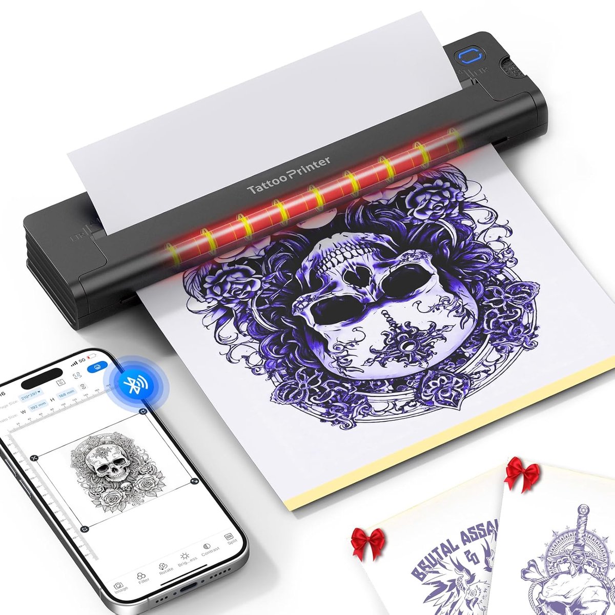 Draadloze Tattoo Transfer Stencil Printer met Lithium Batterij voor Artiesten en Beginners