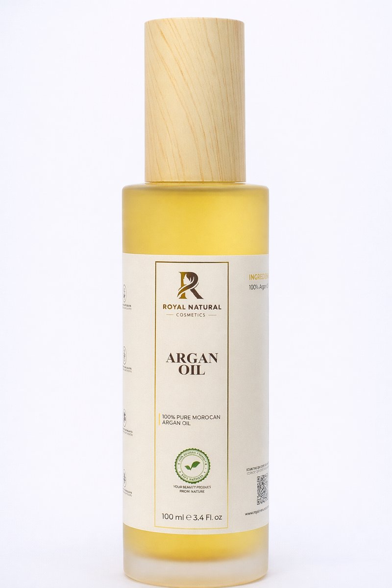 RNC. - Arganolie 100% Puur 100ml – Voor Huid, Haar & Nagels –100% Puur & Koudgeperst- Marokkaanse Arganolie – Rijk aan Vitamine E – Hydrateert & Voedt- 100% Argania Spinosa Kernel Oil - Gratis Applicatorfles