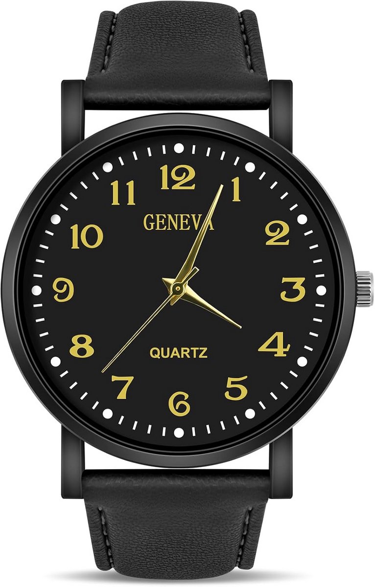 Heren Polshorloge - Analoge Klok - Dagelijks Gebruik - Minimalistisch Design - Grote Wijzerplaat - Bruine Band