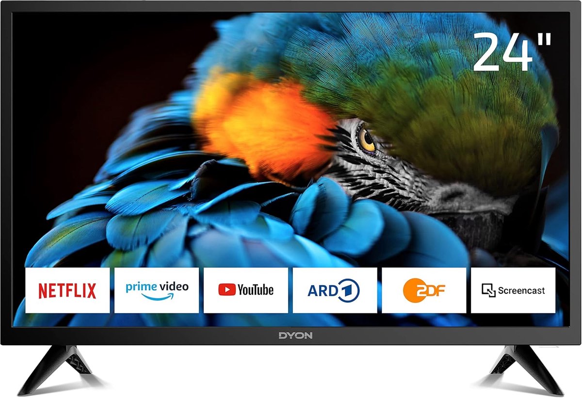 Smart LED TV 24 inch HD met Netflix, Prime Video en Triple Tuner