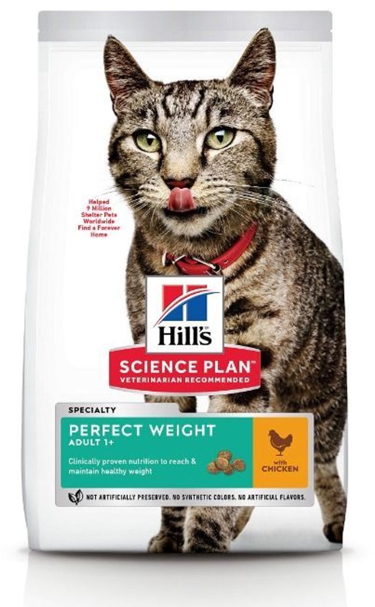 Hill's Science Plan Kattenvoer Adult Perfect Weight Kip 2x 1,5kg Voordeelverpakking