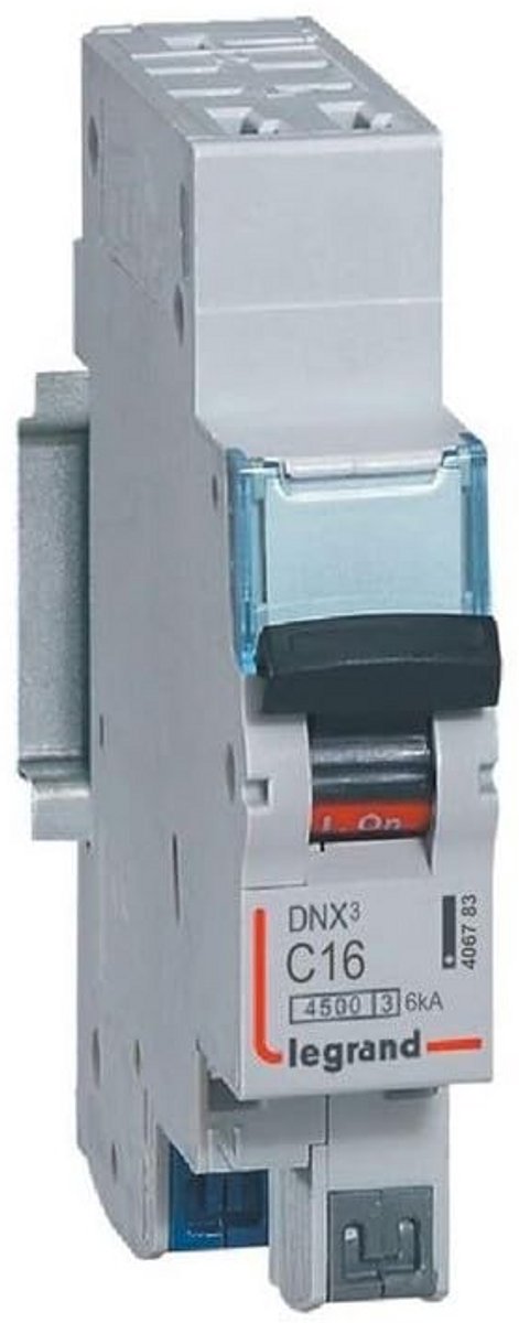 16 A Stroomonderbreker 1P+N C-karakteristiek 6 kA 230 V Automatisch