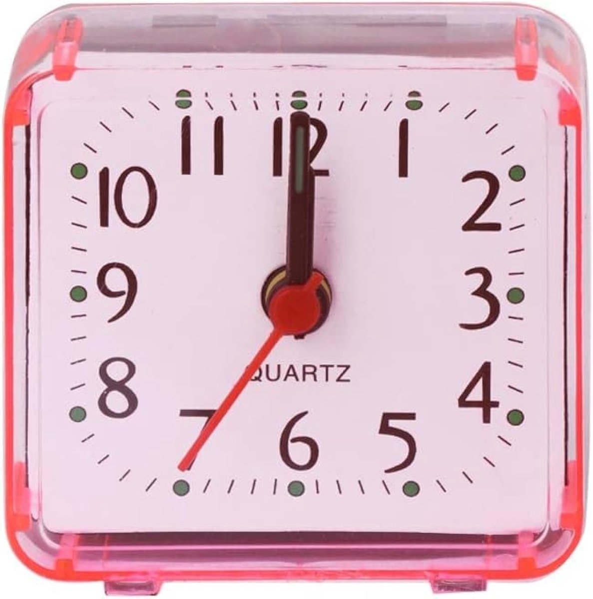 Roze Mini Vierkante Digitale Wekker - Stil met Groot Display voor Slaapkamer en Bureau