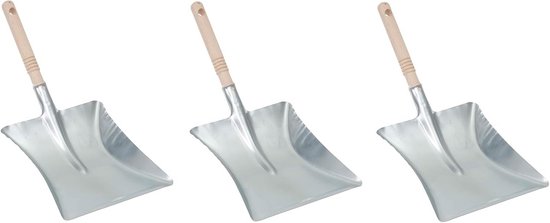 Set van 2 Verzinkte Metalen Scheppen met Houten Handvat voor Zand, As en Ovens — afbeelding 5