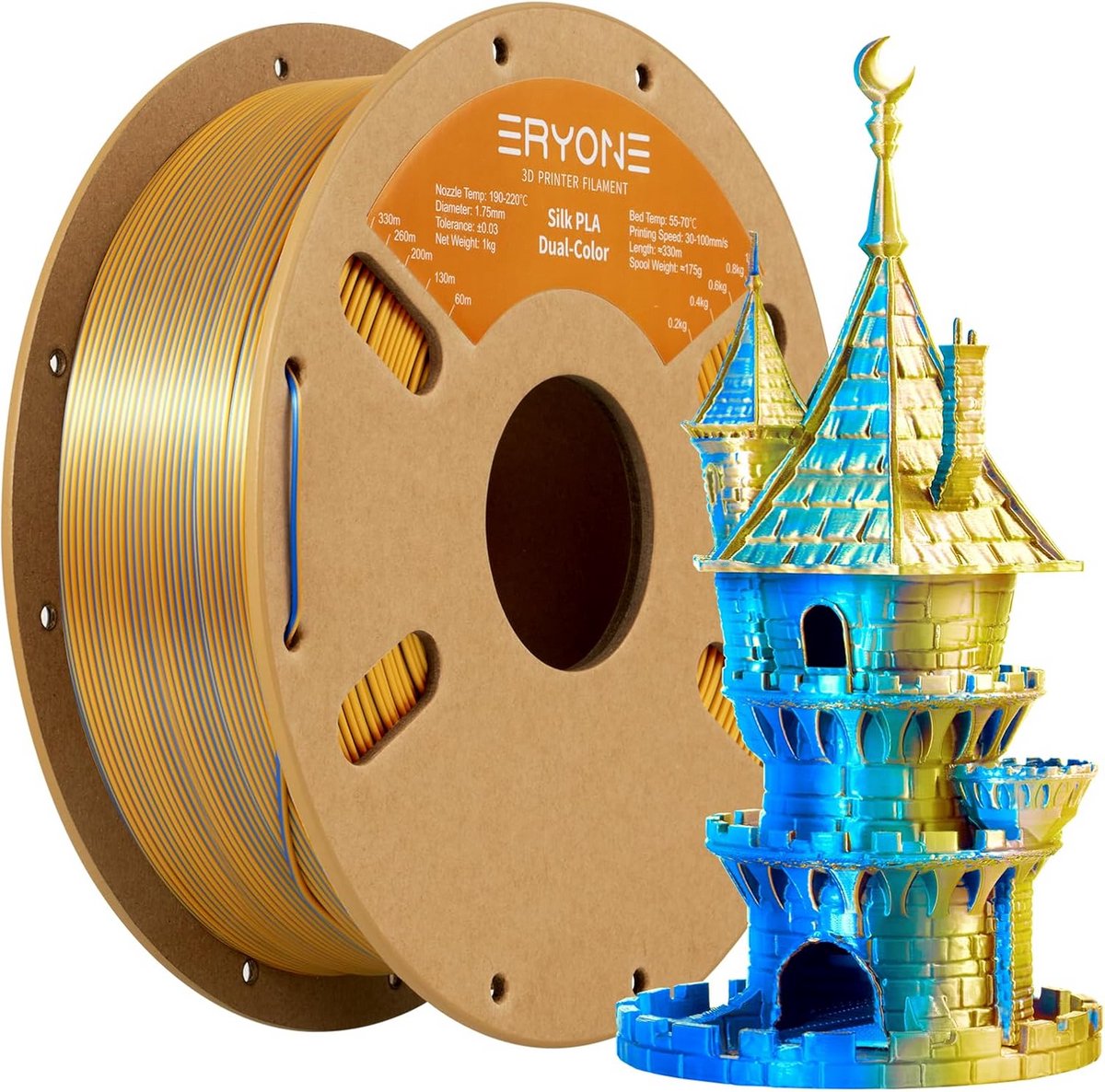 Tweekleurig PLA Filament 1,75 mm voor 3D-printer - 1 kg spoel met hoge precisie
