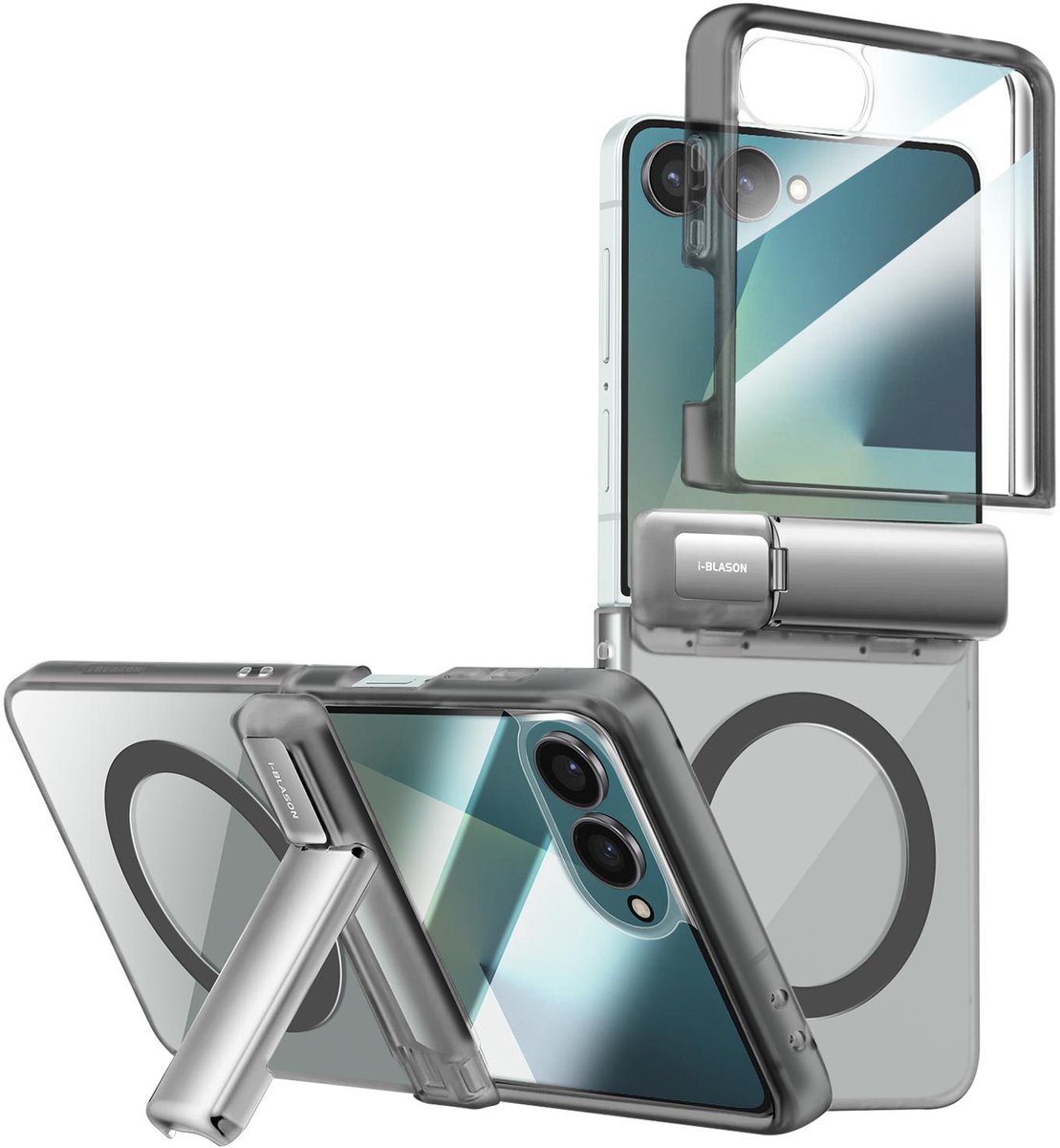 i-Blason, Hoes Geschikt voor Samsung Galaxy Z Flip 7 Serie Cosmo MagSafe Compatibel met Standaard, Zwart