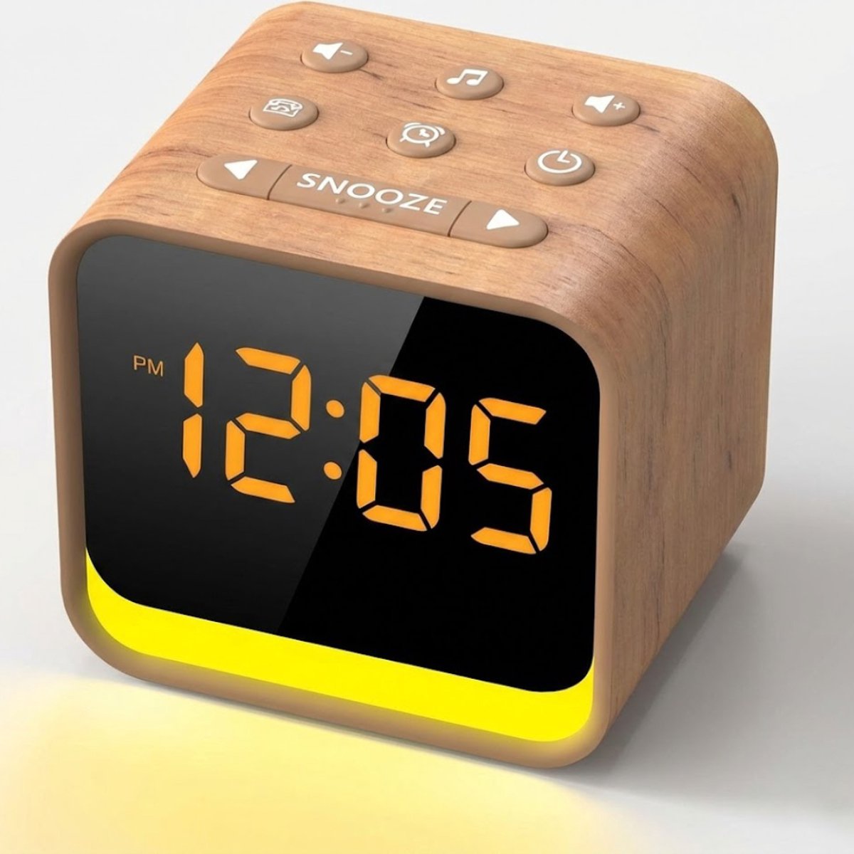 NBAP® Klokradio met Wekker - Digitale Wekker - Wekkerradio - Bruin