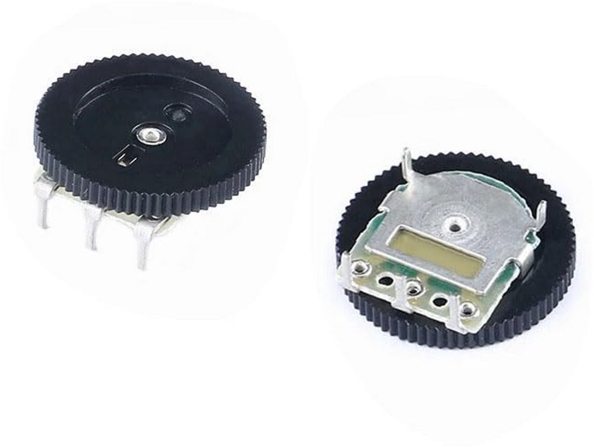 10 Stuks Dubbele Taps Potentiometer 10K Ohm, 16mm Diameter, 3-Pin Duplex Volume Knop