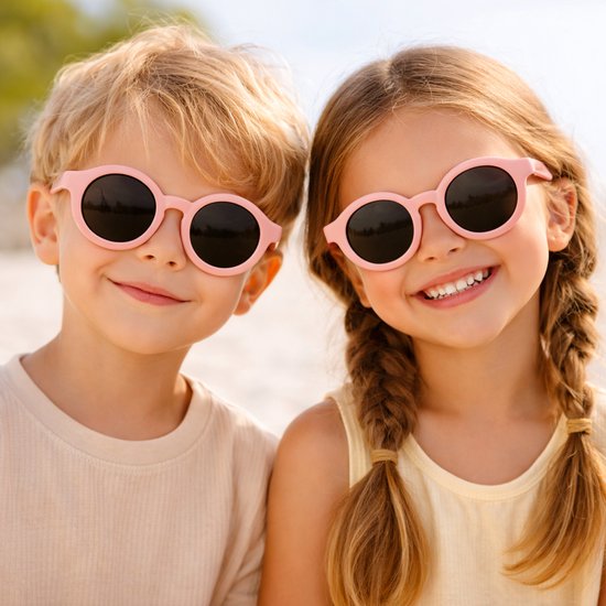Kinderzonnebril - Rond - UV Bescherming - Flexibel - 0-6 Jaar - Zalm van Merkloos — afbeelding 2