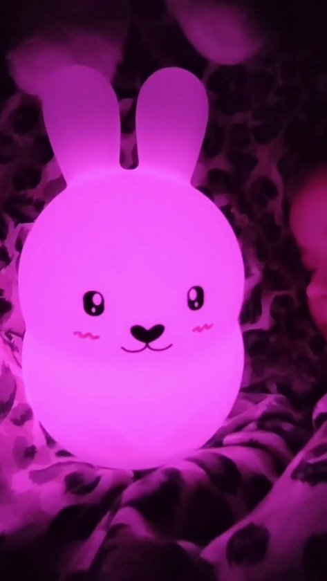 Kadoing Konijn Nachtlamp (Groot) met Afstandsbediening - Konijntje Kinderlamp Oplaadbaar - 18.7cm Hoog