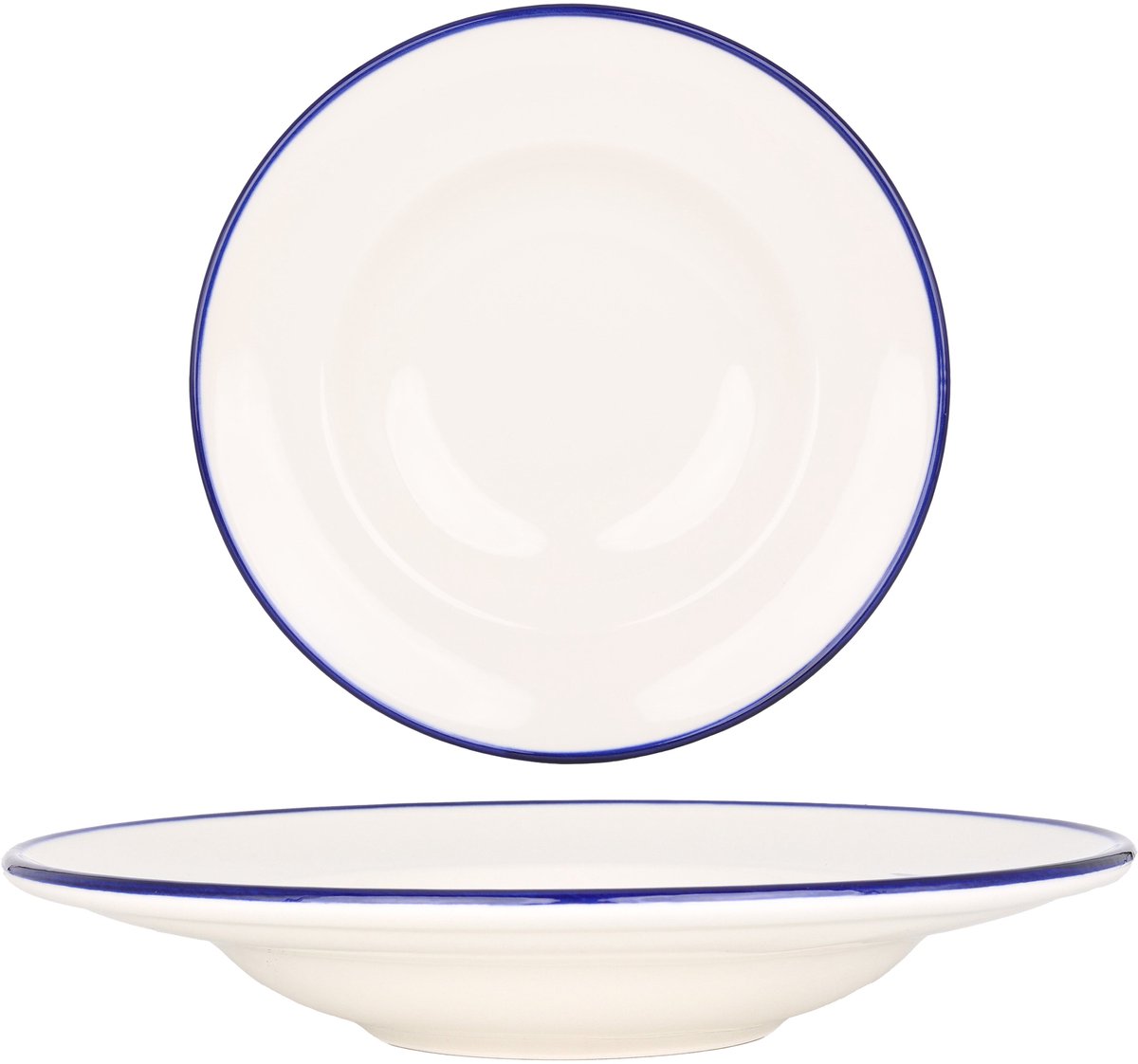 Rinart Pastabord - Blue Edge - Porselein - 27 cm (400cc) - set van 2