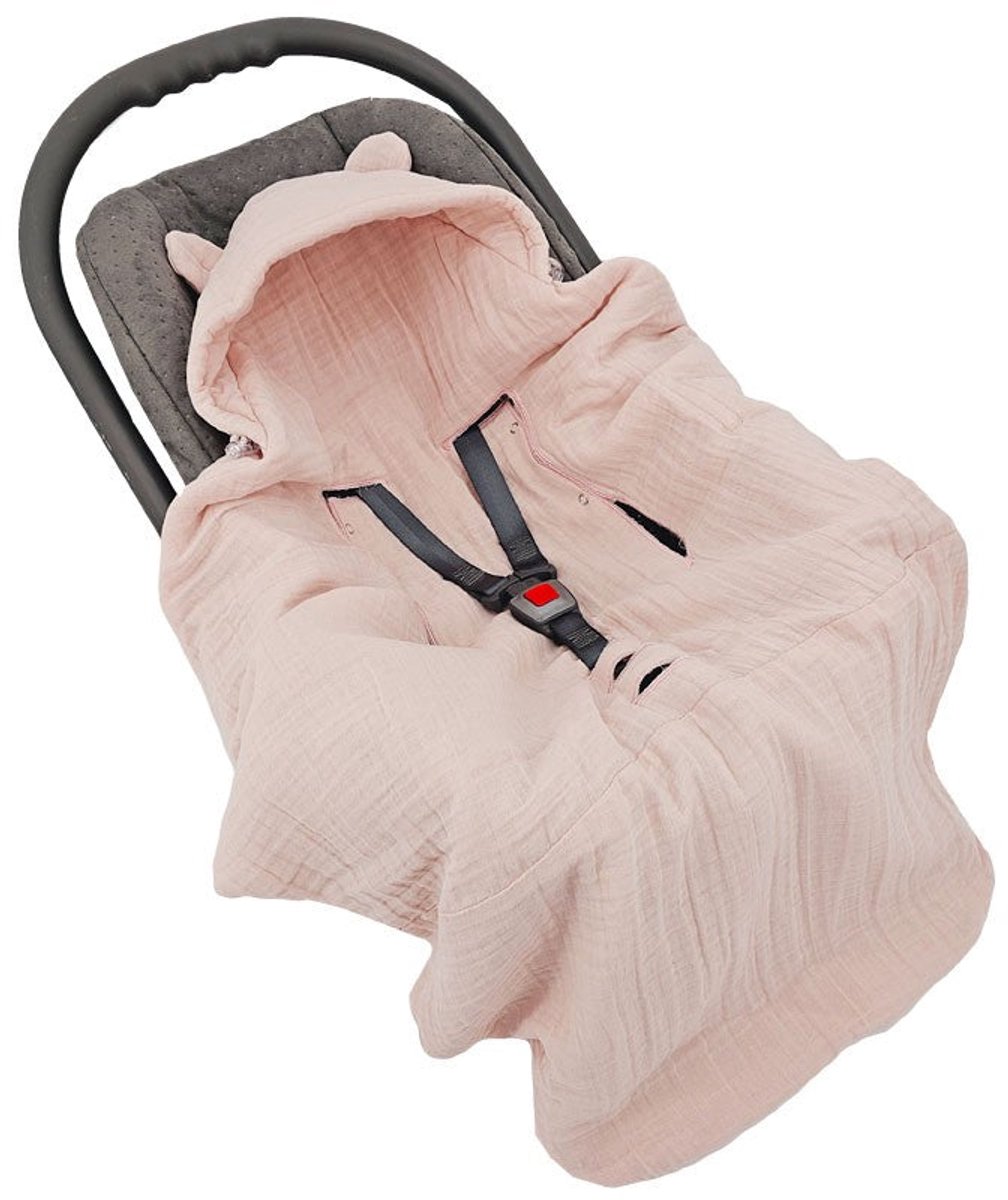 Car seat sleeping bag for 3- and 5-point harnesses — Rose Pink