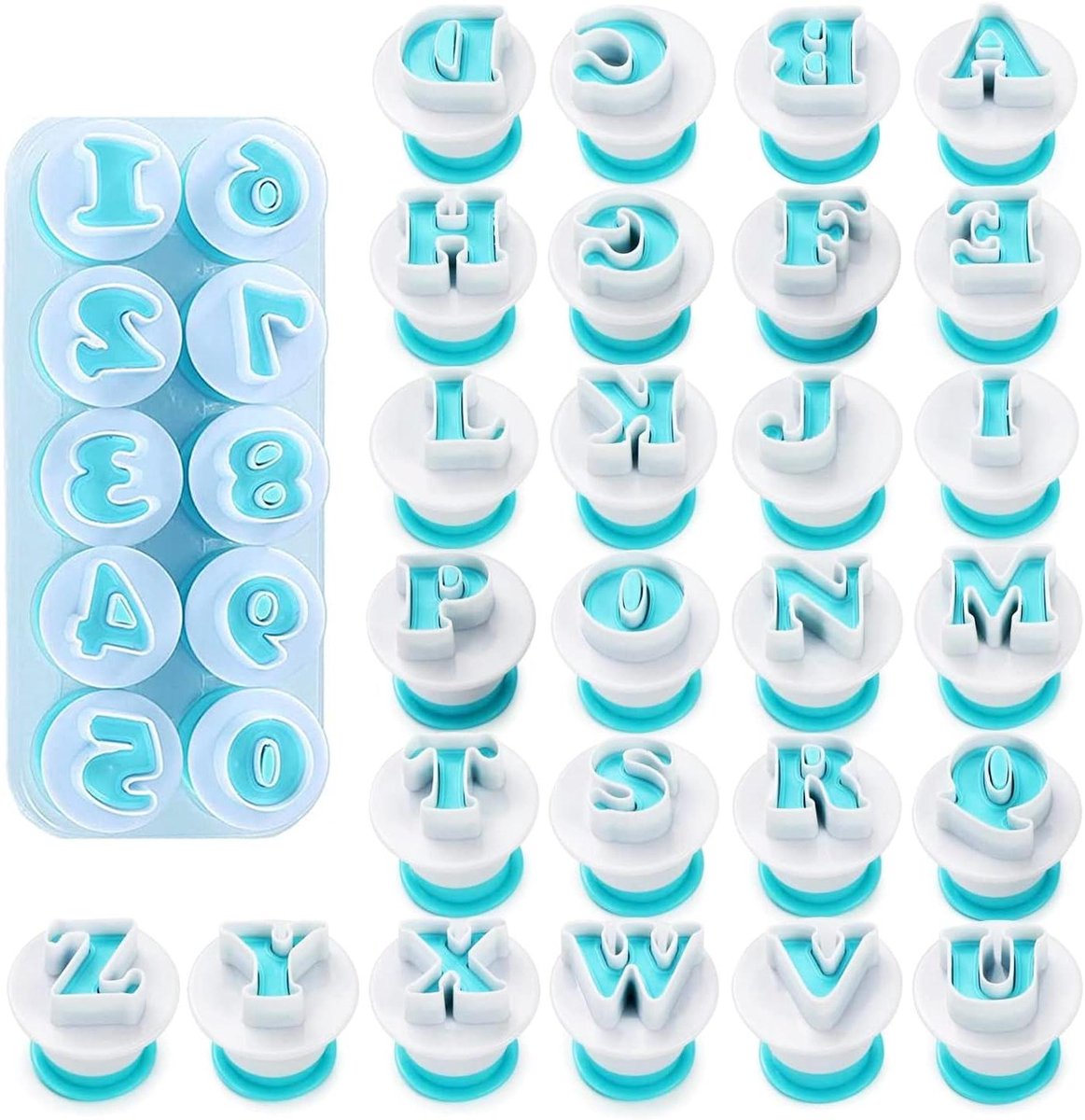 Herbruikbare Cijfer Uitsteekvormen - Set van 36 stuks voor Fondant, Taarten en Koekjes