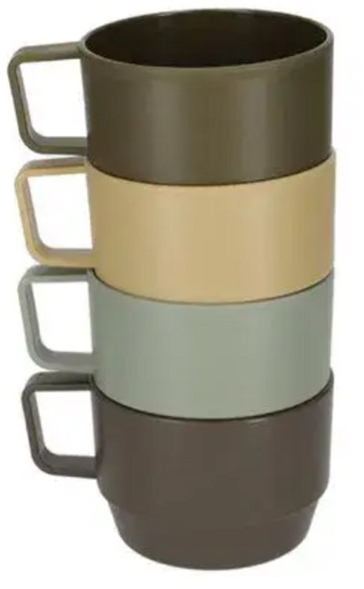Nörlander Plein air tasses - Vaisselle de camping - Set de 4 - Multicolore