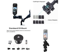 Motor Spiegel Mount voor Insta360 en GoPro - Stuur Beugel - Motorcycle Mirror Mount for Insta360 One X5 - Bionische Motor Mount - GoPro Dji Motorfiets Mount - Insta360 One X4 X3 X2 X R GO - DJI Osmo -Insta360 0ne X4 X5 X3