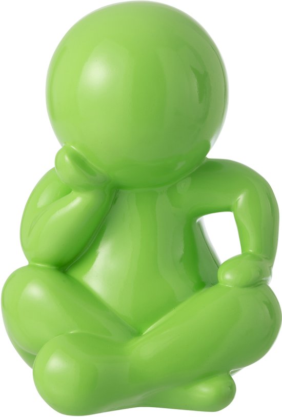 J-Line decoratie Beeldje Marcel - polyresin - groen