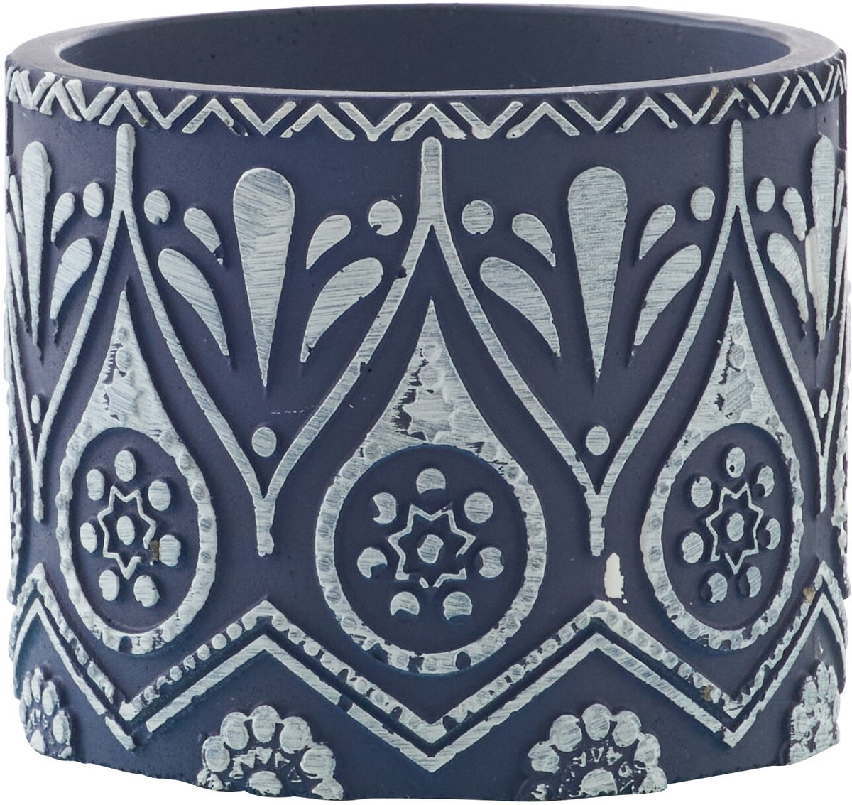 J-Line kaars - Citronella - keramiek - blauw/wit - small