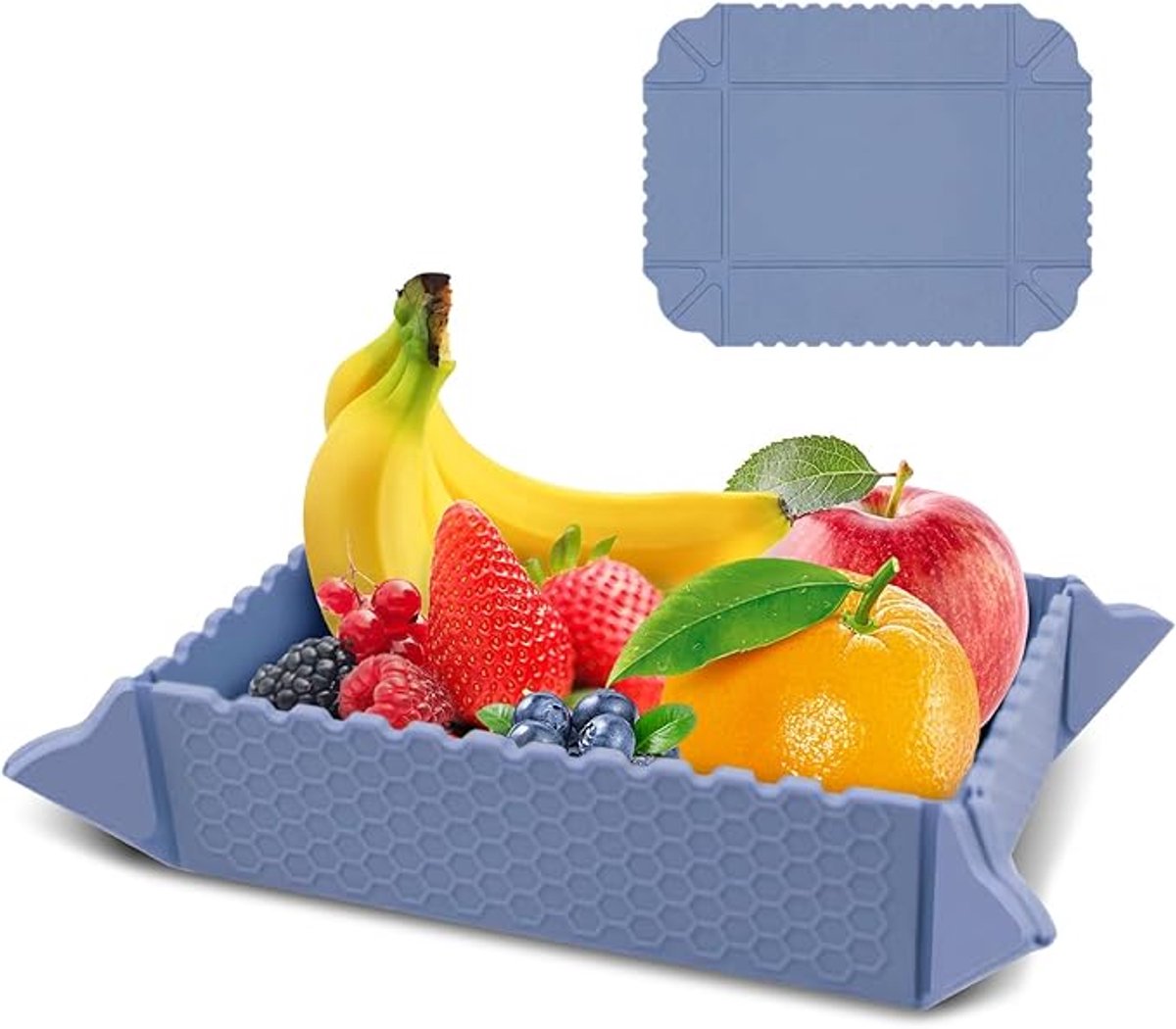 Opvouwbare kommen voor camping, opvouwbaar, van siliconen, voor reizen, kamperen, wandelen, snacks, salade,Blauw