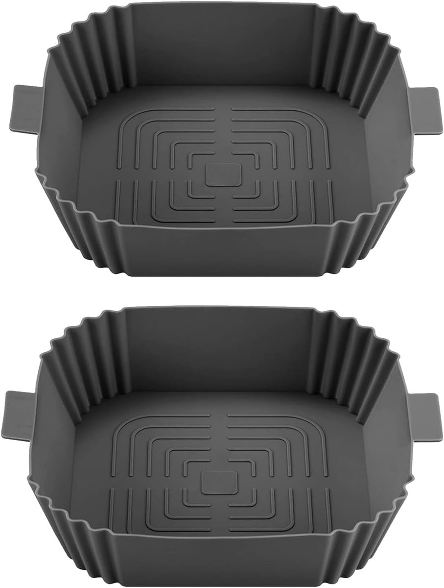 Famanu – Siliconen vorm voor luchtfriteuse - accessoires voor heteluchtfriteuse - mand voor liners - hoge temperatuurbestendigheid - voor oven - grijs