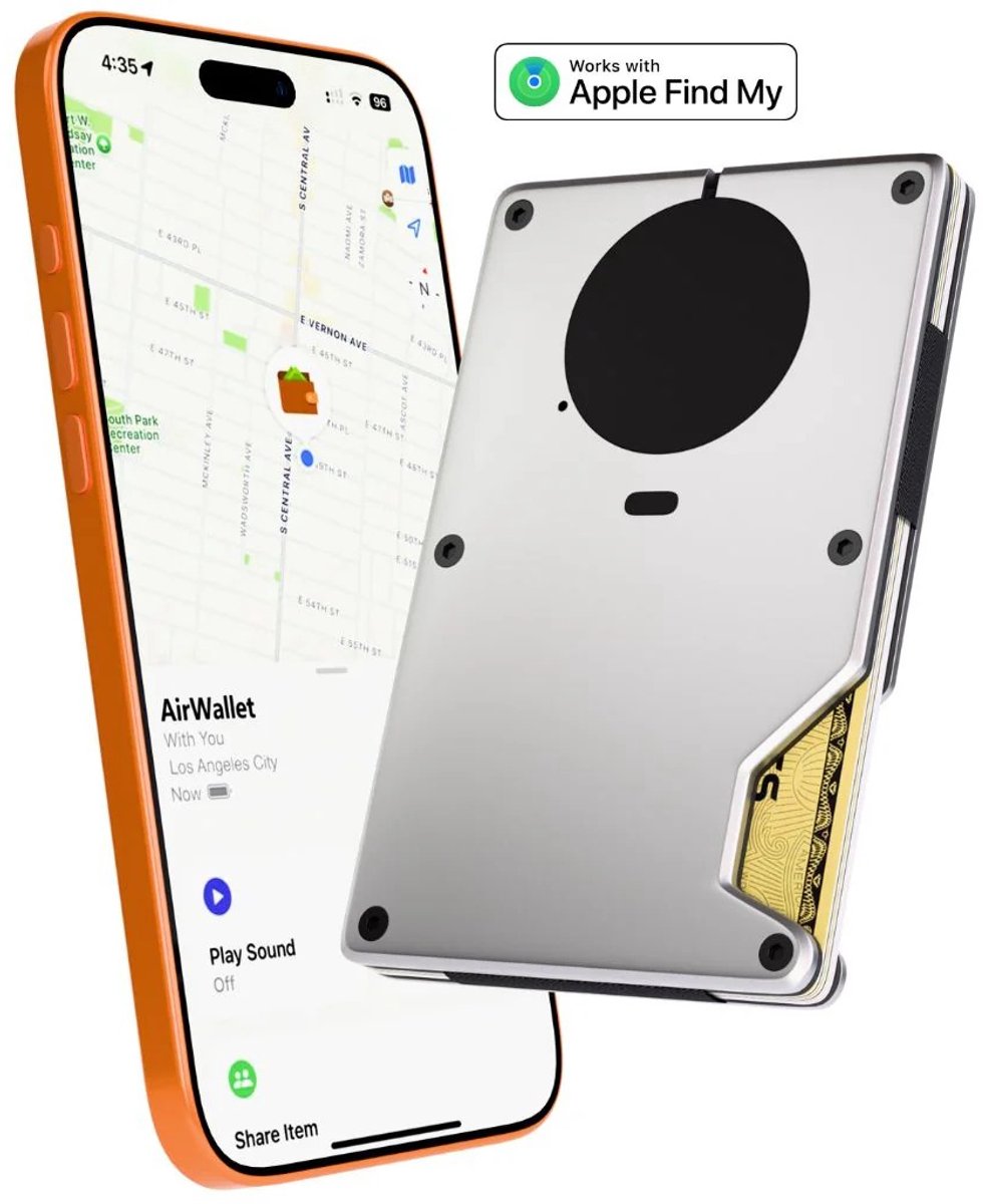 Premium Pasjeshouder - GPS Tracker - Locatie Tracker - Werkt met Apple Find My - 12 Pasjes - RFID Kaarthouder Mannen & Vrouwen met Portemonnee - Vervangbare batterij