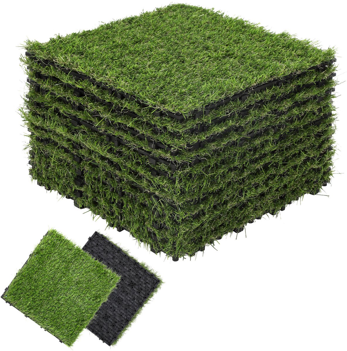 Gras Klik Tegels Terrastegels 99 Stuks 9m² 30x30 cm - Vloerbedekking voor Terras