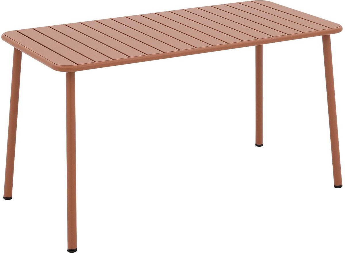 Goossens Tuintafel Verge - Metaal - oranje - 140 x 75 x 70 cm