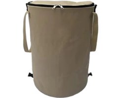WinQ-Camping Vuilnisbak 90L – Opvouwbare en Afsluitbare Afvalbak voor Kamperen en Tuin – Beige- 45x55cm- Ook voor opruimen in huis- Waterdicht