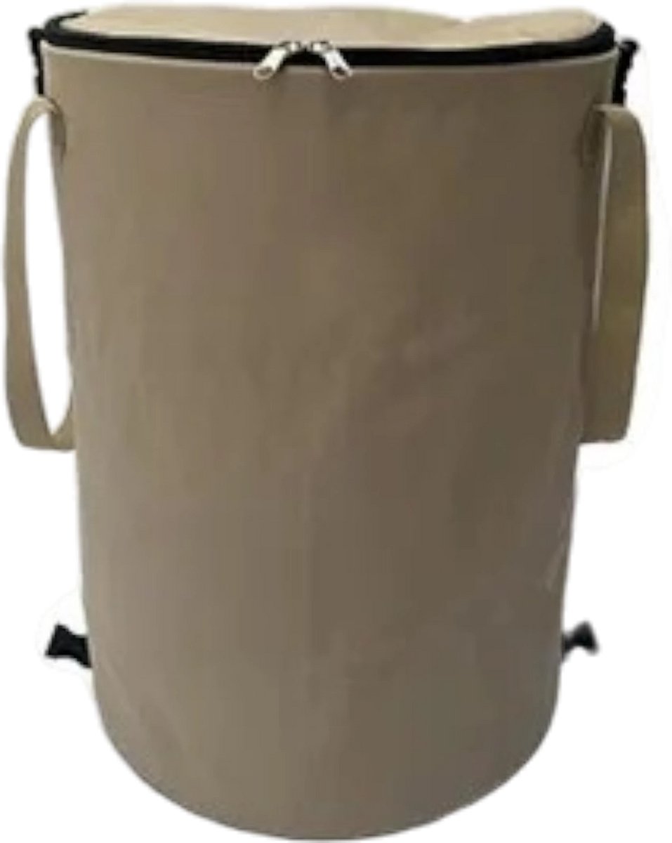 WinQ-Camping Vuilnisbak 90L – Opvouwbare en Afsluitbare Afvalbak voor Kamperen en Tuin – Beige- 45x55cm- Ook voor opruimen in huis- Waterdicht