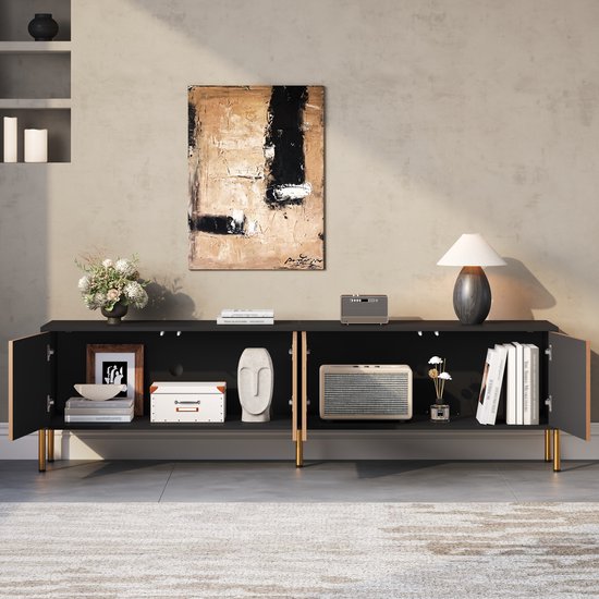 Moderne tv-meubel - tv-stand - tv-paneel - lage tv-kast - uniek kleurblokontwerp - 179x35x53 -5 cm