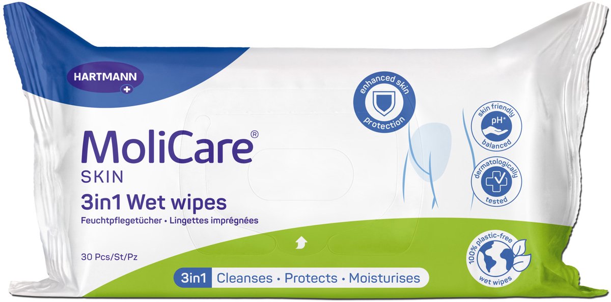 MoliCare® Skin 3-in-1 Vochtige verzorgingsdoekjes - 30 stuks