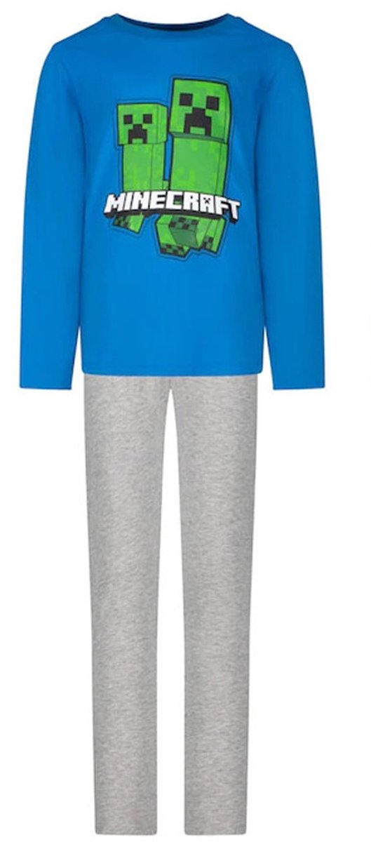 Minecraft TNT Blauwe kinderpyjama's 8 jaar / 128 cm