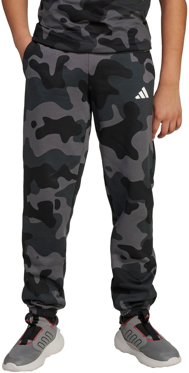 Adidas Sportswear Seasonal Essentials Camo Fleece Broek Kids Kinderen Zwart
