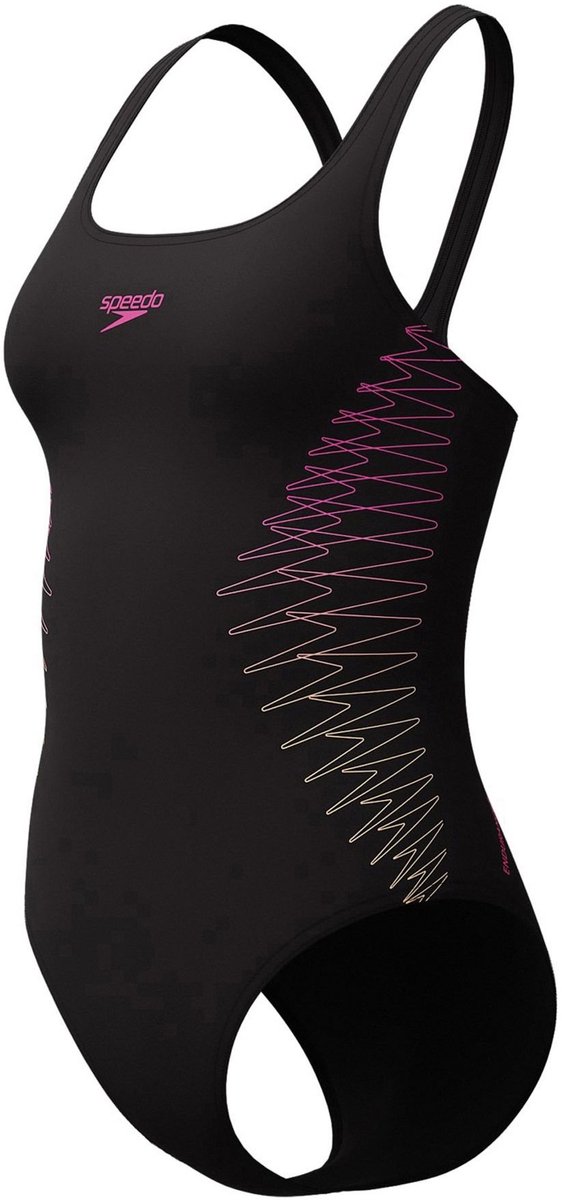 SPEEDO - eco placem muscleb bla/ora - Wedstrijd badpak meisjes - Zwart