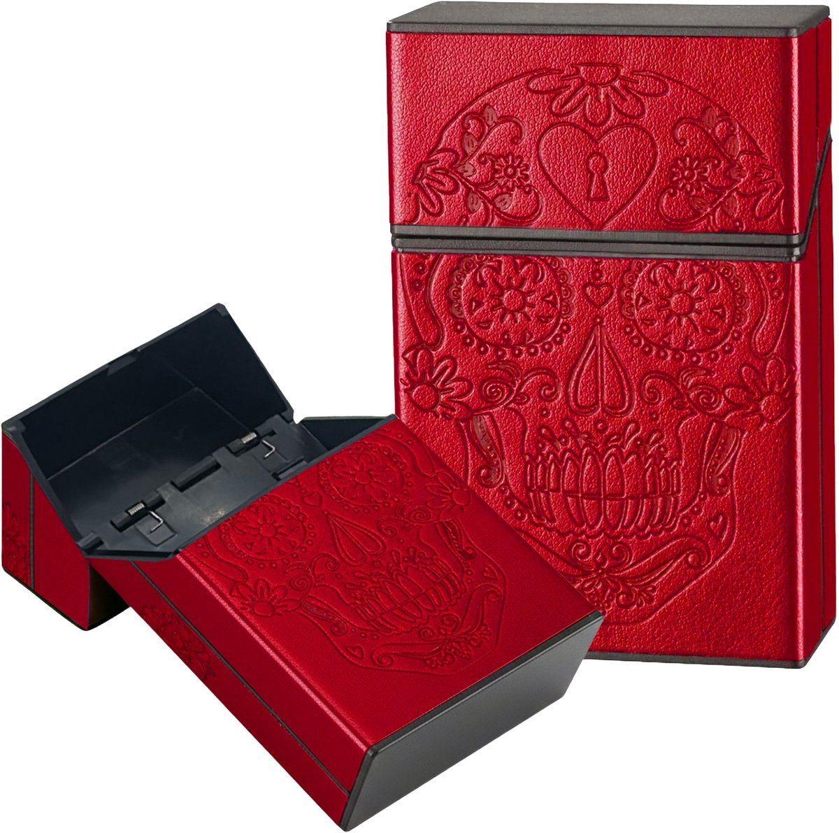 Sigarettendoosje Calavera - Sigaretten Box - 20 Sigaretten - Weerbestendig - Rood
