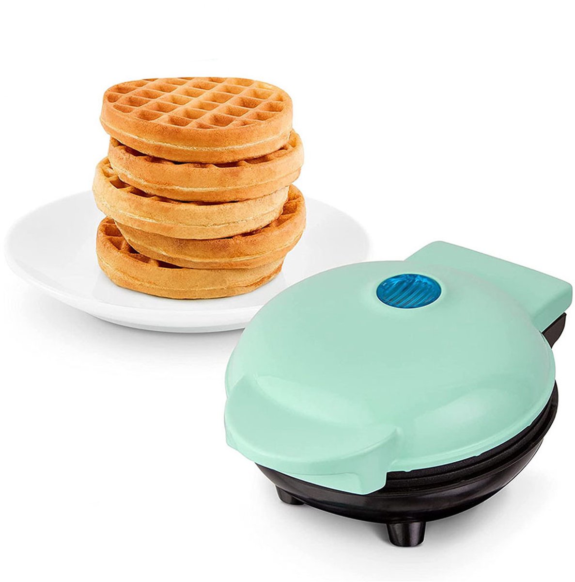 NAXSIR Mini Ontbijtapparaat - Rond wafelmaker / Wafelijzer voor Thuis — cadeau in Kookcadeaus - foto 4