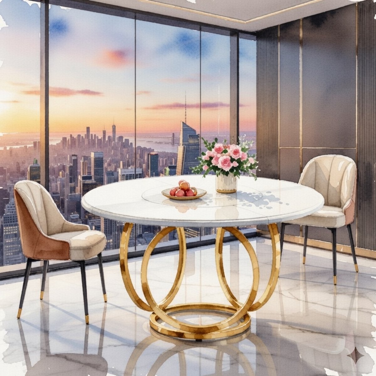 Novaro Ronde Eettafel 80 cm Zwart - Compacte Keukentafel voor 2-4 Personen - Moderne Ronde Eettafel met Metalen Onderstel - Kleine Eettafel - Casa Serena – 80 cm – Casa Dorada