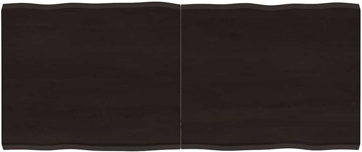 Tafelblad Massief Eikenhout Donkerbruin 120x50 cm Natuurlijke Rand