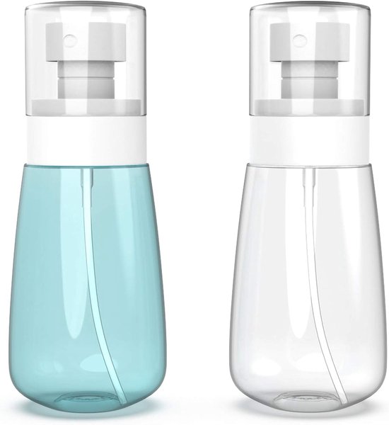 Set van 2 kleine sprayflesjes (reisformaat, 60 ml) - Fijne nevel - Lekvrije...